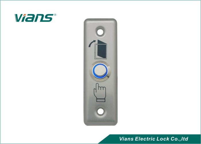 स्टेनलेस स्टील के दरवाजे से बाहर निकलें बटन एलईडी लाइट, दरवाजा पुश बटन स्विच 86 * 28mm के साथ